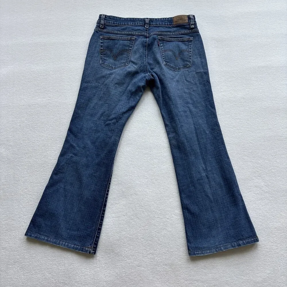 Levis Women Jeans Size 12 537 Low Flare Blue Medium‎ Wash Denim (approx 32x28)